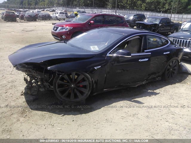 5YJSA1E41GF158821 - 2016 TESLA MODEL S BLACK photo 2