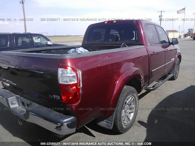 5TBET34136S531435 - 2006 TOYOTA TUNDRA DOUBLE CAB SR5 RED photo 4