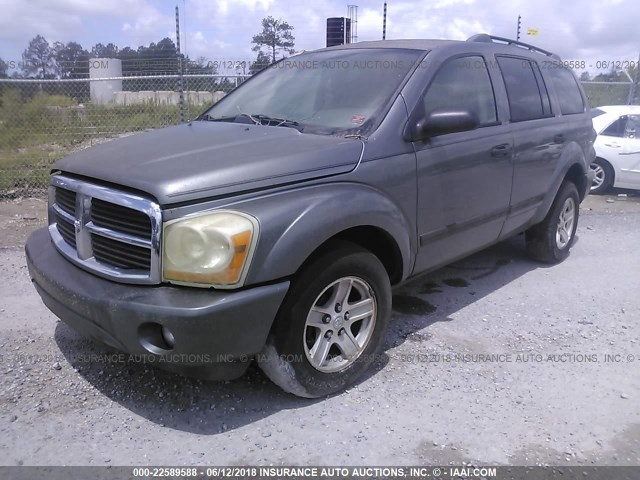 1D4HD48N05F572384 - 2005 DODGE DURANGO SLT GRAY photo 2