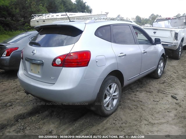 JN8AS5MT9CW614101 - 2012 NISSAN ROGUE S/SV SILVER photo 4