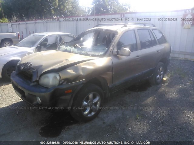 KM8SC73D42U187581 - 2002 HYUNDAI SANTA FE GLS/LX GOLD photo 2