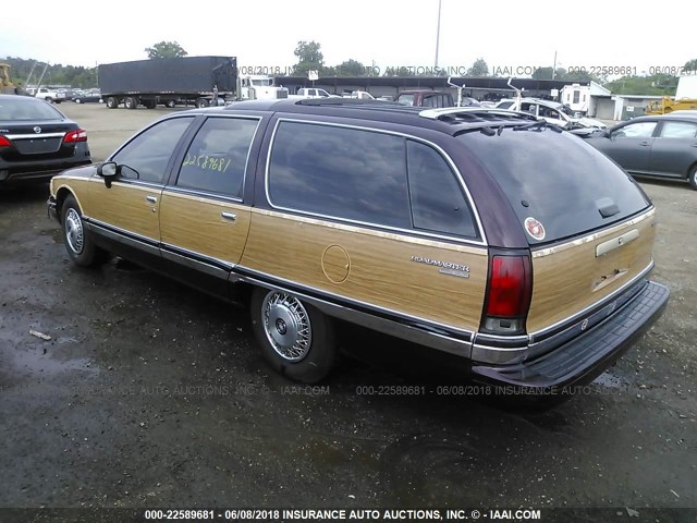 1G4BR8376PW403716 - 1993 BUICK ROADMASTER ESTATE BURGUNDY photo 3