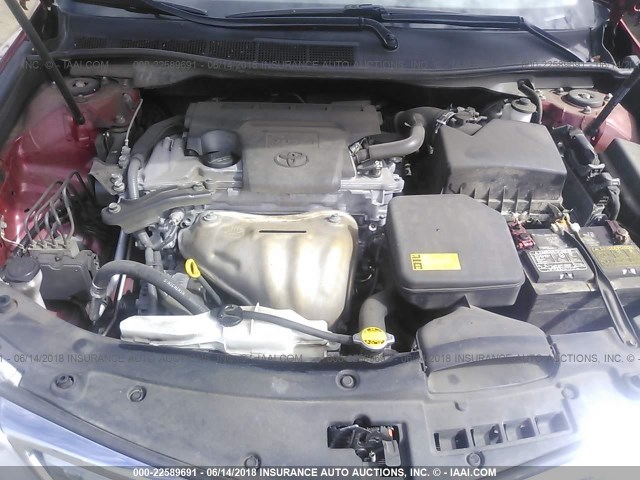 4T1BF1FK0CU585063 - 2012 TOYOTA CAMRY SE/LE/XLE RED photo 10