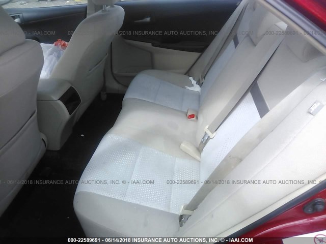 4T1BF1FK0CU585063 - 2012 TOYOTA CAMRY SE/LE/XLE RED photo 8