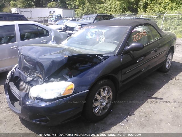 1C3EL65R54N196294 - 2004 CHRYSLER SEBRING LIMITED BLUE photo 2