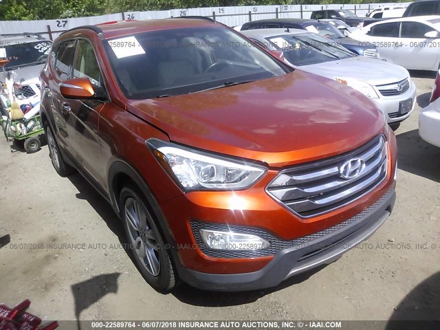 5XYZUDLA9EG201985 - 2014 HYUNDAI SANTA FE SPORT  ORANGE photo 1