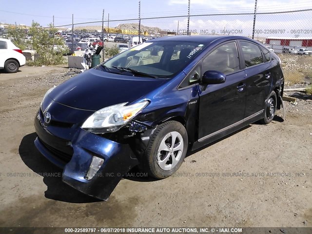 JTDKN3DU9D1649899 - 2013 TOYOTA PRIUS Dark Blue photo 2