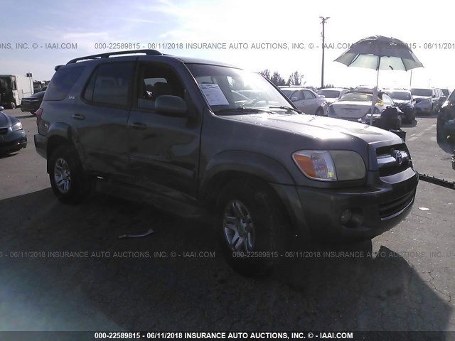 5TDZT34A96S280851 - 2006 TOYOTA SEQUOIA SR5 GRAY photo 1