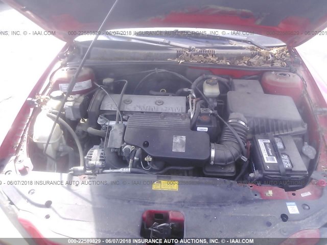 1G2NF12T41M595936 - 2001 PONTIAC GRAND AM SE1 RED photo 10