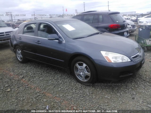 JHMCN36587C002458 - 2007 HONDA ACCORD HYBRID BLUE photo 1