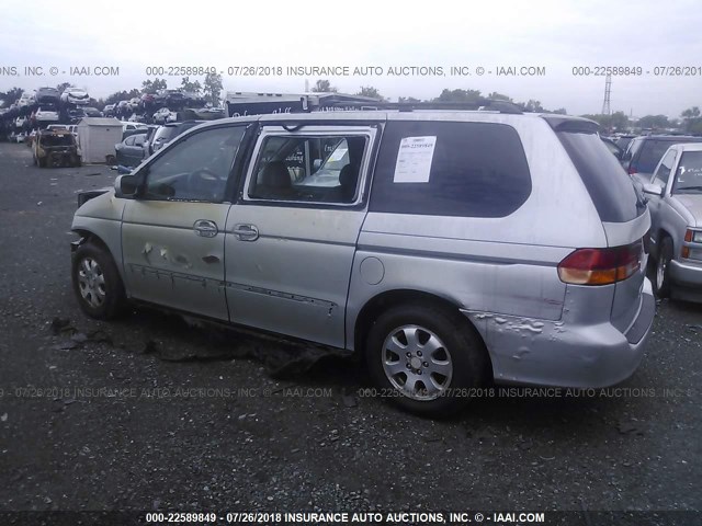 2HKRL18912H524075 - 2002 HONDA ODYSSEY EXL SILVER photo 3