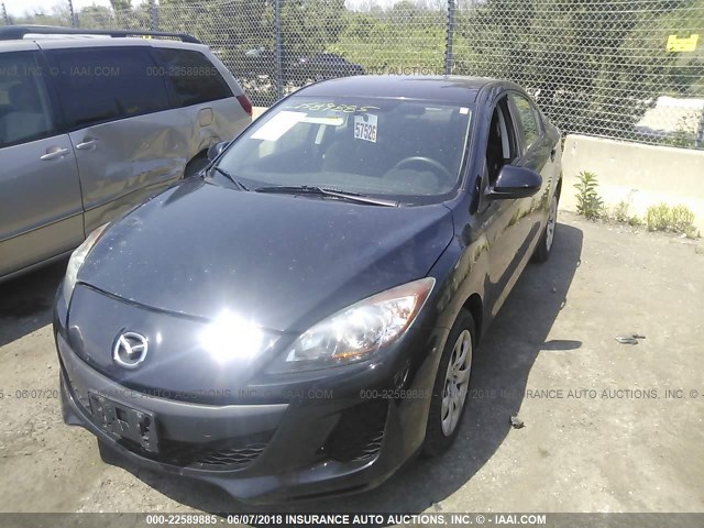 JM1BL1UF3C1595574 - 2012 MAZDA 3 I BLACK photo 2