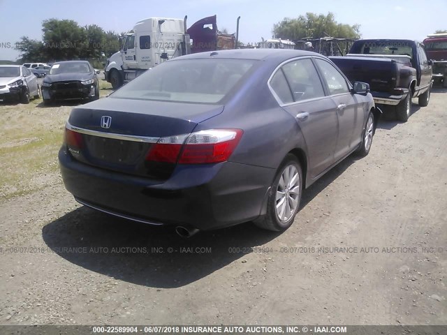 1HGCR2F80DA184370 - 2013 HONDA ACCORD EXL BLUE photo 4