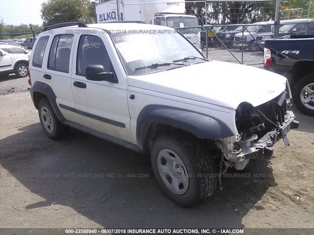 1J4GL48K16W167874 - 2006 JEEP LIBERTY SPORT WHITE photo 1