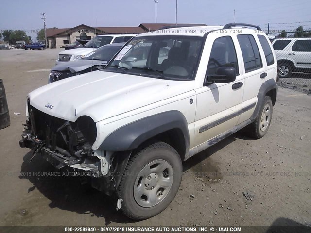 1J4GL48K16W167874 - 2006 JEEP LIBERTY SPORT WHITE photo 2