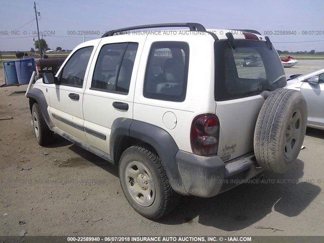 1J4GL48K16W167874 - 2006 JEEP LIBERTY SPORT WHITE photo 3