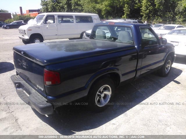 1GCCS14W8YK192733 - 2000 CHEVROLET S TRUCK S10 BLUE photo 4