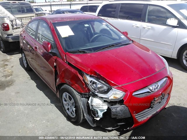 KMHCT4AE4EU603311 - 2014 HYUNDAI ACCENT GLS/GS RED photo 1