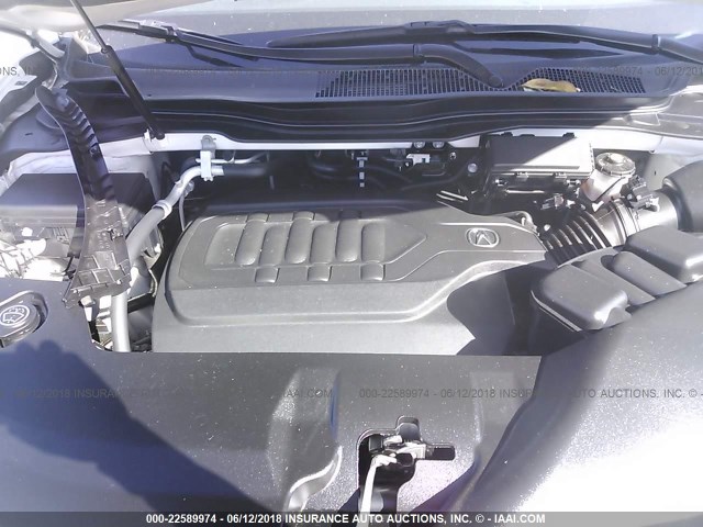 5FRYD4H46GB061854 - 2016 ACURA MDX TECHNOLOGY WHITE photo 10