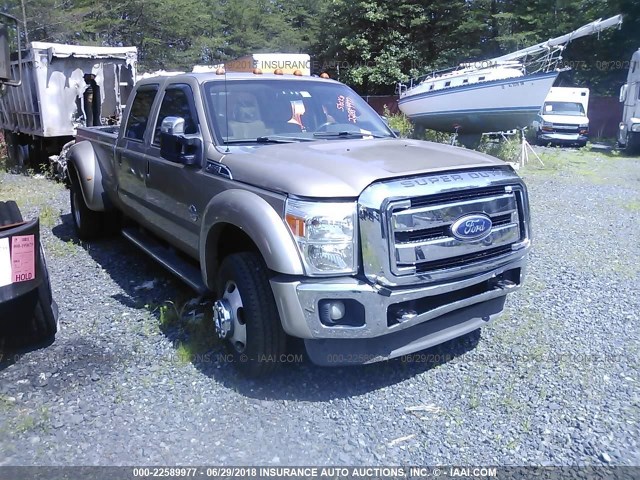 1FT8W4DT0BEA15200 - 2011 FORD F450 4X4 CREWCAB  BEIGE photo 1