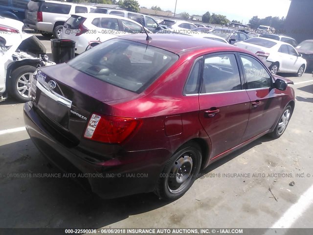 JF1GE6A60BH519923 - 2011 SUBARU IMPREZA 2.5I RED photo 4