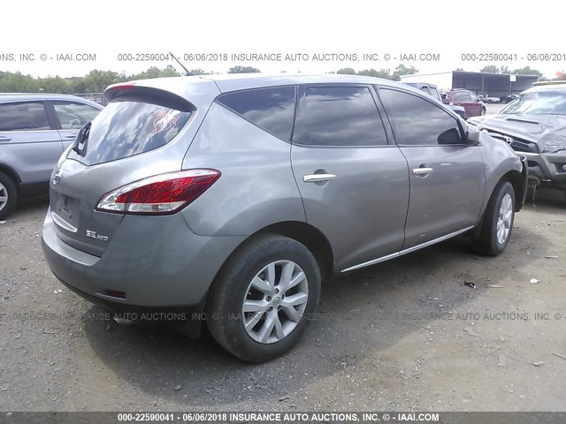 JN8AZ1MW1CW225631 - 2012 NISSAN MURANO S/SL/LE GRAY photo 4