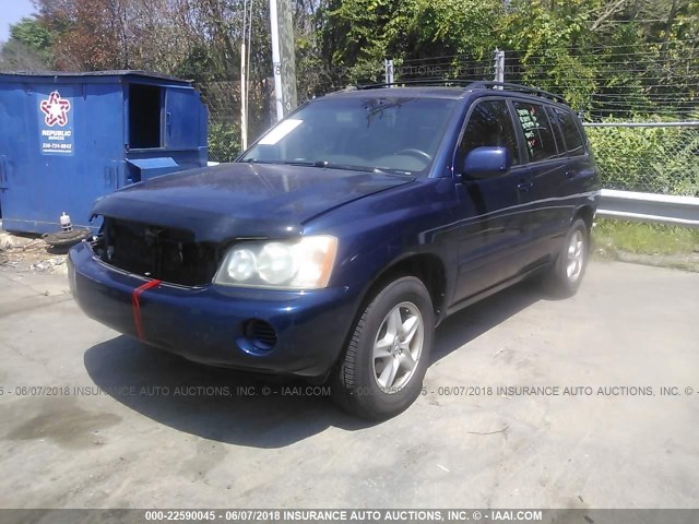 JTEGF21A920047249 - 2002 TOYOTA HIGHLANDER LIMITED Dark Blue photo 2