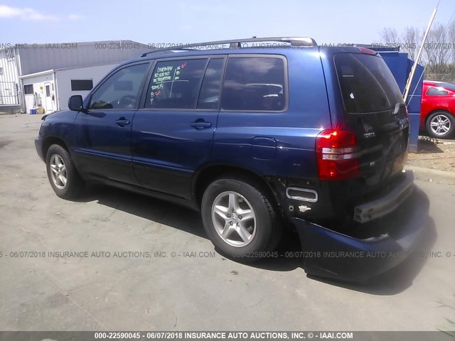 JTEGF21A920047249 - 2002 TOYOTA HIGHLANDER LIMITED Dark Blue photo 3