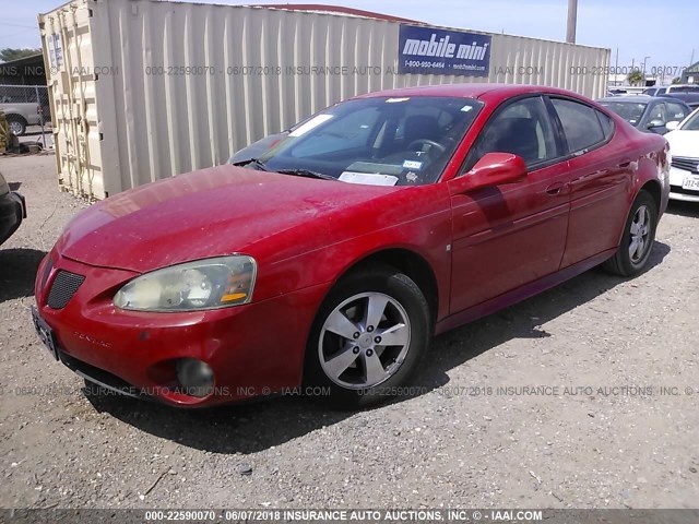 2G2WP552281118858 - 2008 PONTIAC GRAND PRIX RED photo 2