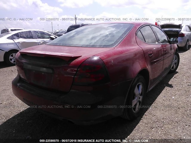 2G2WP552281118858 - 2008 PONTIAC GRAND PRIX RED photo 4
