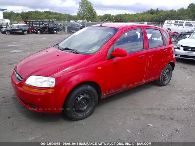 KL1TD62614B264917 - 2004 CHEVROLET AVEO RED photo 2