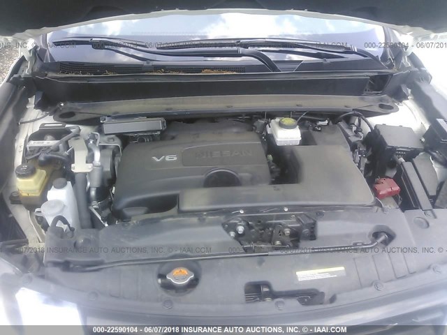 5N1DR2MM9HC614194 - 2017 NISSAN PATHFINDER S/SV/SL/PLATINUM 白色 照片 10