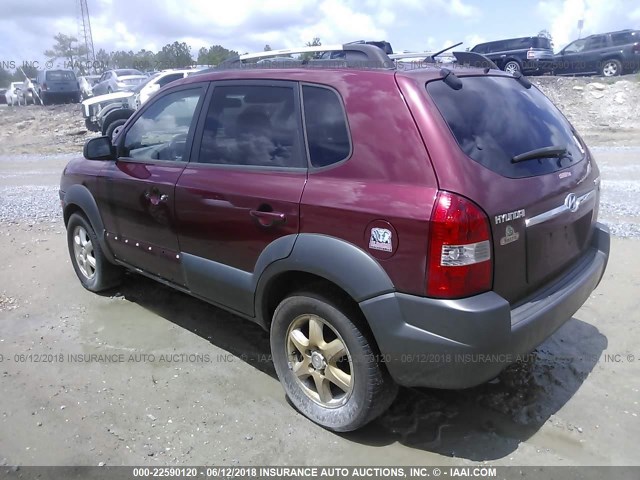 KM8JN12D35U058062 - 2005 HYUNDAI TUCSON GLS/LX RED photo 3