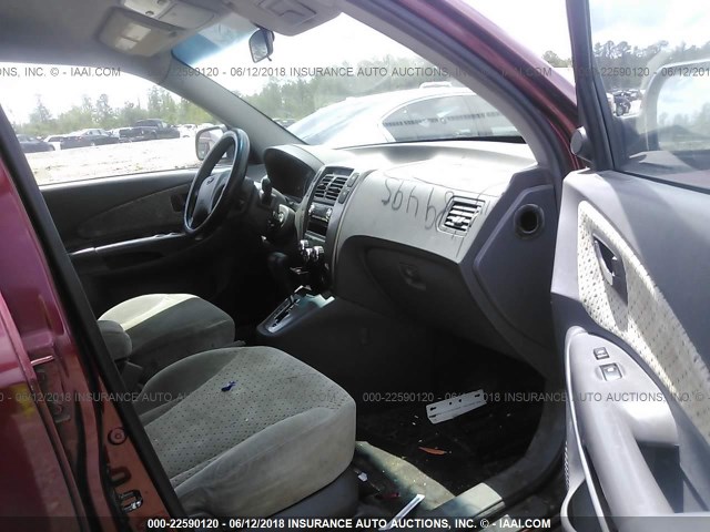 KM8JN12D35U058062 - 2005 HYUNDAI TUCSON GLS/LX RED photo 5