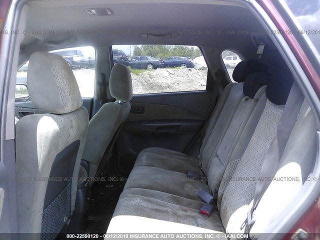 KM8JN12D35U058062 - 2005 HYUNDAI TUCSON GLS/LX RED photo 8