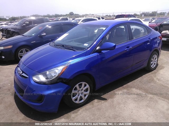 KMHCT4AE0DU284164 - 2013 HYUNDAI ACCENT GLS/GS BLUE photo 2