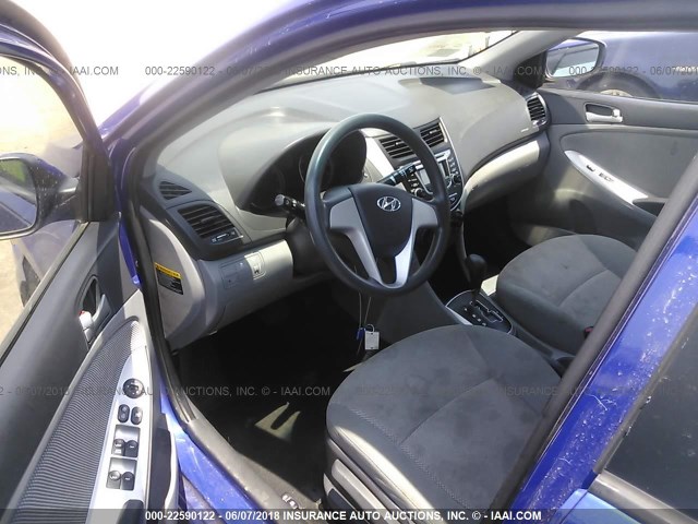 KMHCT4AE0DU284164 - 2013 HYUNDAI ACCENT GLS/GS BLUE photo 5