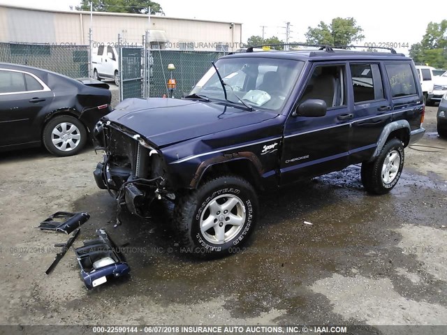 1J4FJ68S3WL107447 - 1998 JEEP CHEROKEE SPORT/CLASSIC ლურჯი ფოტო 2