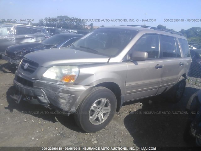 2HKYF18783H589699 - 2003 HONDA PILOT EXL TAN photo 2