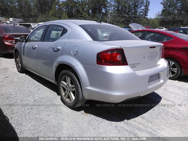 1C3CDZCB6CN195049 - 2012 DODGE AVENGER SXT SILVER photo 3