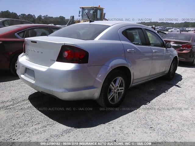 1C3CDZCB6CN195049 - 2012 DODGE AVENGER SXT SILVER photo 4