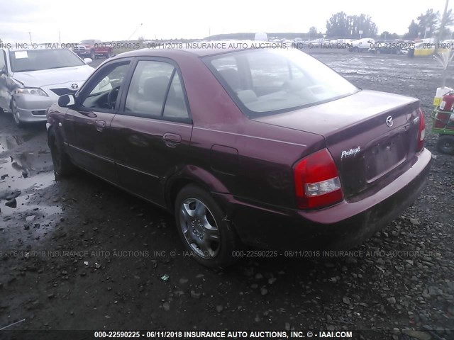 JM1BJ225321620767 - 2002 MAZDA PROTEGE DX/LX/ES MAROON photo 3