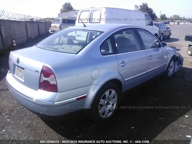 WVWRH63B23P286414 - 2003 VOLKSWAGEN PASSAT GLX Light Blue photo 4