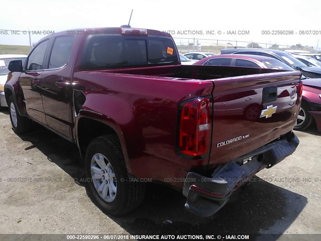 1GCGSCEN5J1254636 - 2018 CHEVROLET COLORADO LT MAROON photo 3