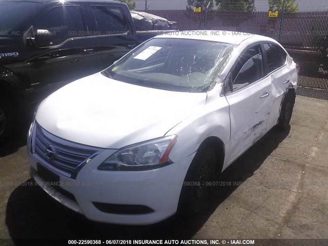 3N1AB7AP2FY264728 - 2015 NISSAN SENTRA S/SV/SR/SL WHITE photo 2