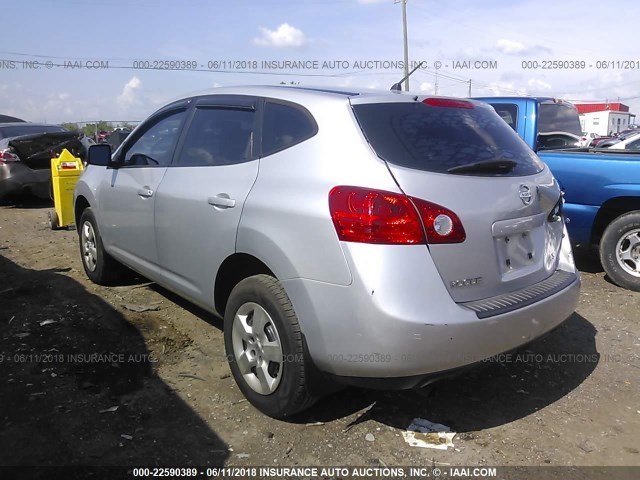 JN8AS58T58W302455 - 2008 NISSAN ROGUE S/SL SILVER photo 3