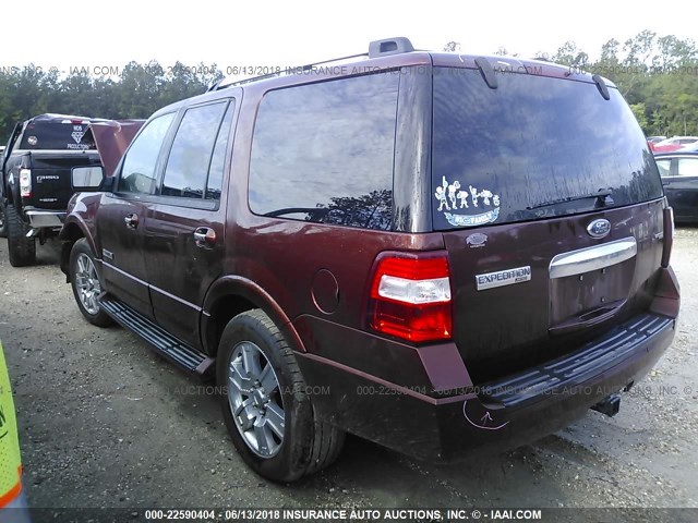 1FMFU19547LA99221 - 2007 FORD EXPEDITION LIMITED BURGUNDY photo 3