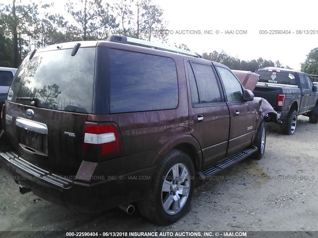 1FMFU19547LA99221 - 2007 FORD EXPEDITION LIMITED BURGUNDY photo 4