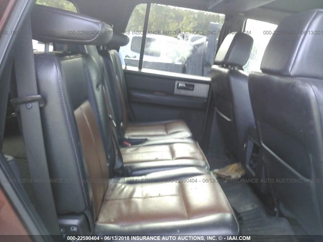 1FMFU19547LA99221 - 2007 FORD EXPEDITION LIMITED BURGUNDY photo 8