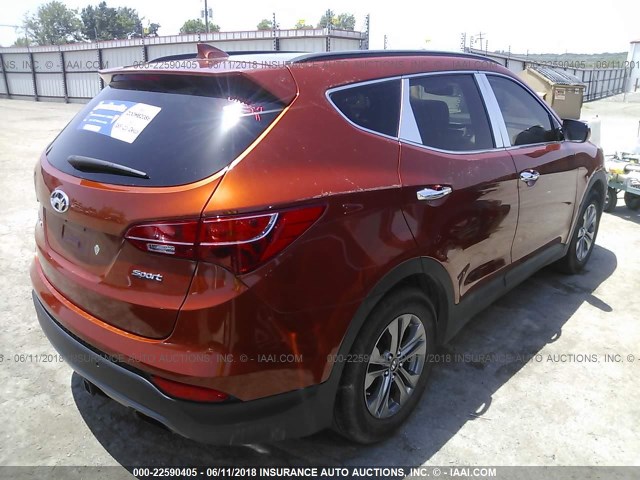 5XYZU3LB8FG289531 - 2015 HYUNDAI SANTA FE SPORT  ORANGE photo 4